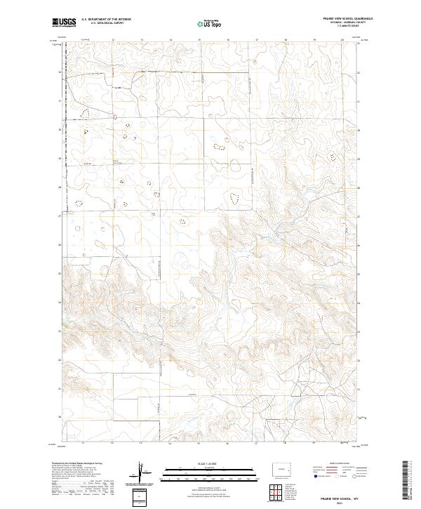 USGS US Topo 7.5-minute map for Prairie View School WY 2021