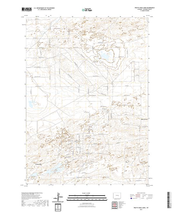 USGS US Topo 7.5-minute map for Pratts Soda Lakes WY 2021