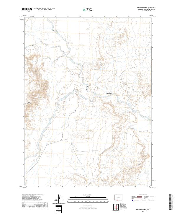 USGS US Topo 7.5-minute map for Prehistoric Rim WY 2021