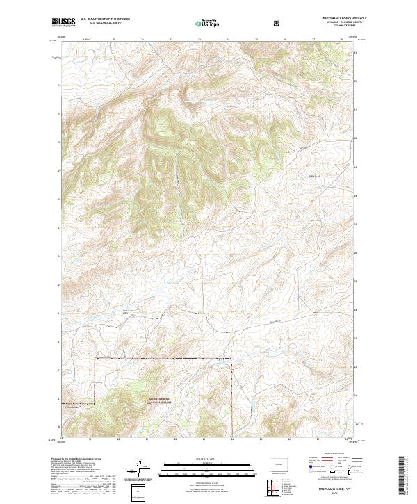 USGS US Topo 7.5-minute map for Protsmans Knob WY 2021