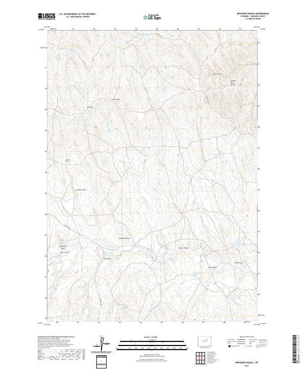 USGS US Topo 7.5-minute map for Provence Ranch WY 2021