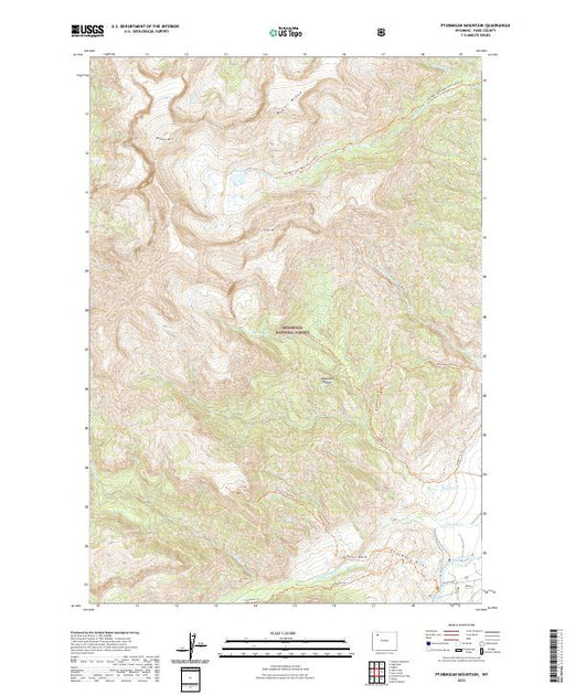 USGS US Topo 7.5-minute map for Ptarmigan Mountain WY 2021 – American ...