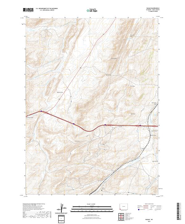 USGS US Topo 7.5-minute map for Ragan WY 2021