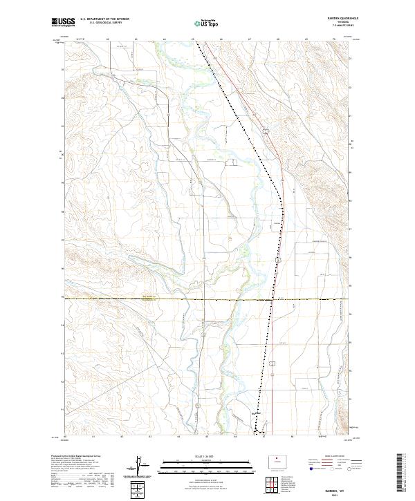 USGS US Topo 7.5-minute map for Rairden WY 2021