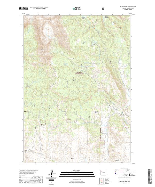 USGS US Topo 7.5-minute map for Ramshorn Peak WY 2021