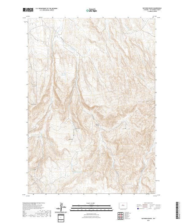 USGS US Topo 7.5-minute map for Rathbun Ranch WY 2021