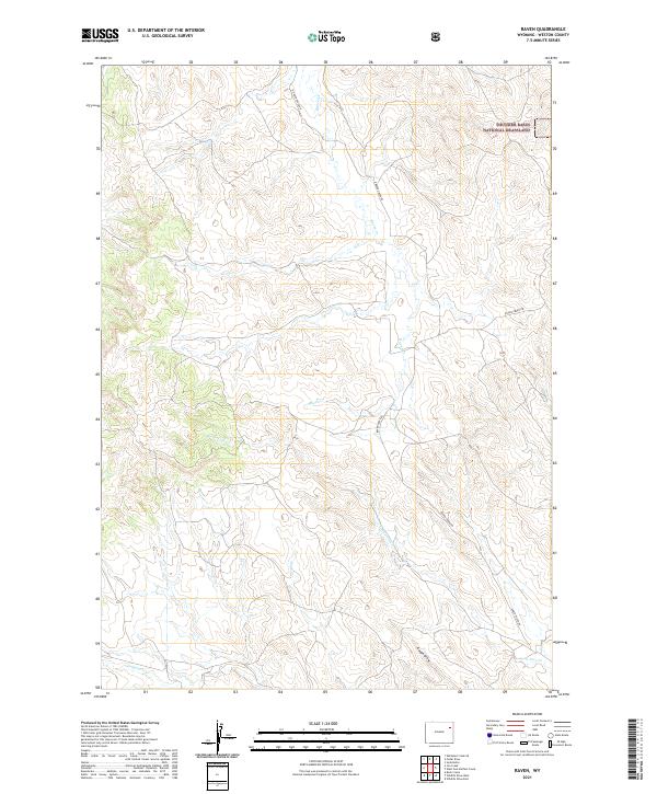 USGS US Topo 7.5-minute map for Raven WY 2021