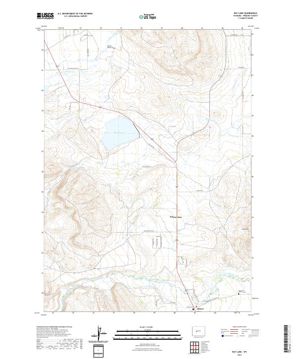 USGS US Topo 7.5-minute map for Ray Lake WY 2021