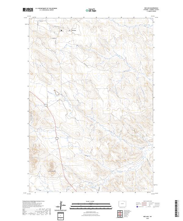 US Topo 7.5-minute map for Recluse WY