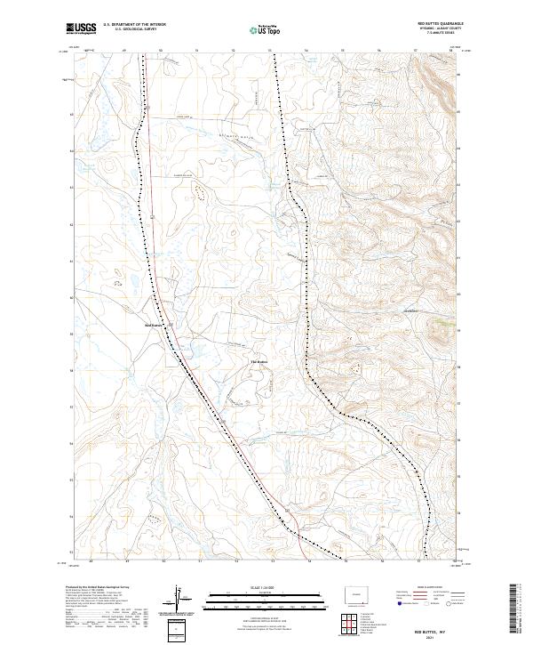 USGS US Topo 7.5-minute map for Red Buttes WY 2021