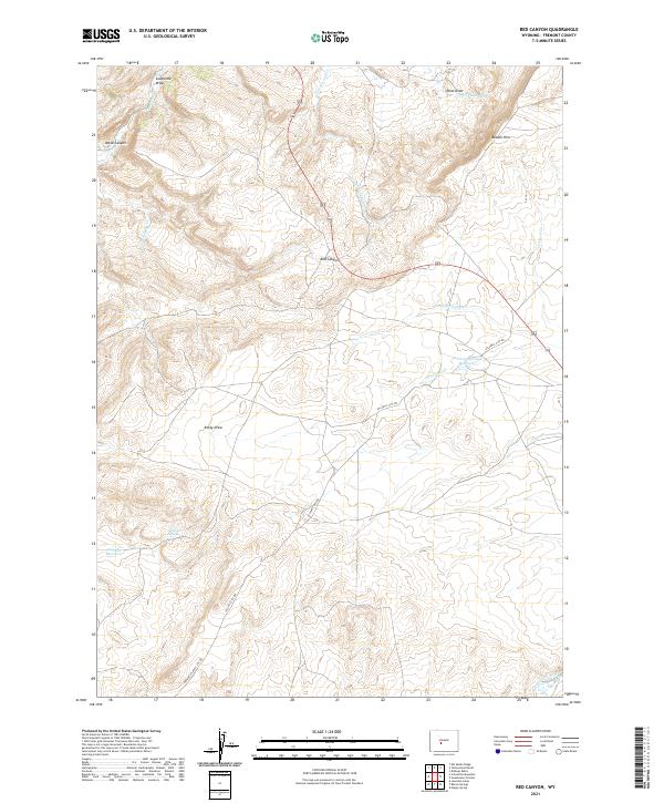 USGS US Topo 7.5-minute map for Red Canyon WY 2021