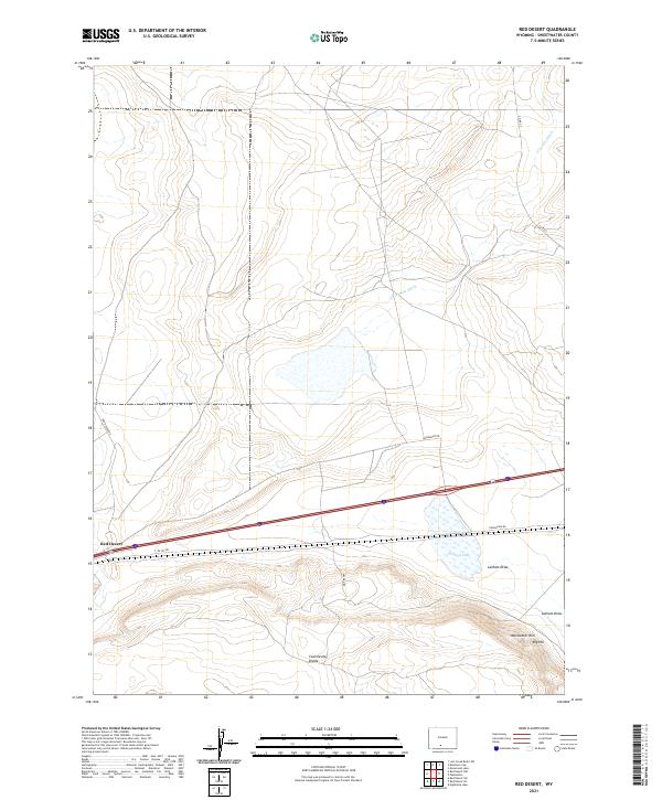 USGS US Topo 7.5-minute map for Red Desert WY 2021