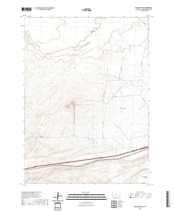 USGS US Topo 7.5-minute map for Red Desert NW WY 2021