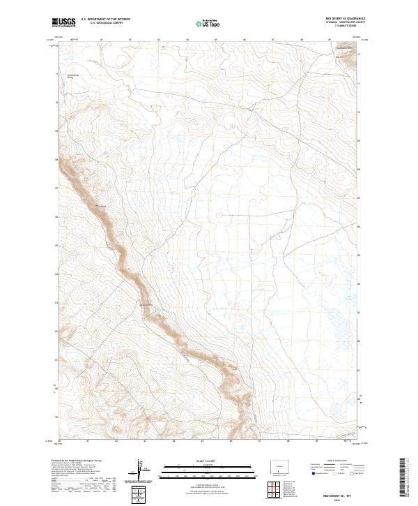 USGS US Topo 7.5-minute map for Red Desert SE WY 2021