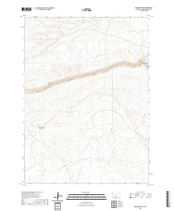 USGS US Topo 7.5-minute map for Red Desert SW WY 2021