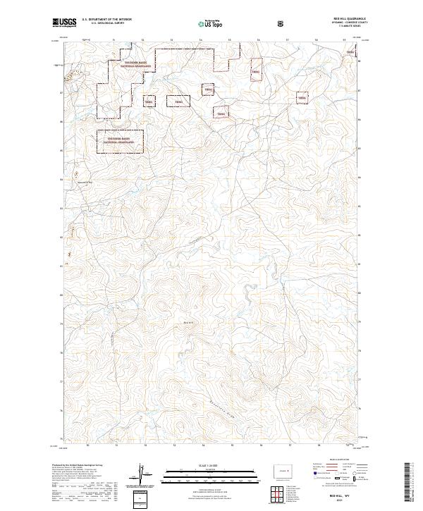 USGS US Topo 7.5-minute map for Red Hill WY 2021