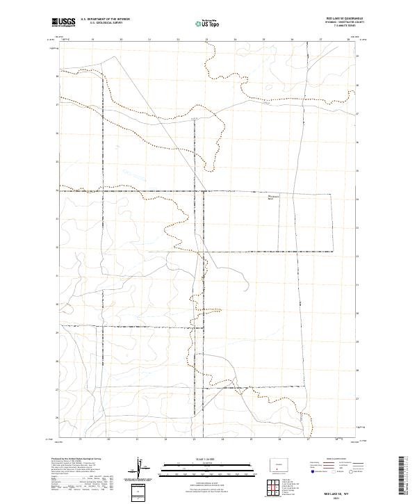 USGS US Topo 7.5-minute map for Red Lake SE WY 2021