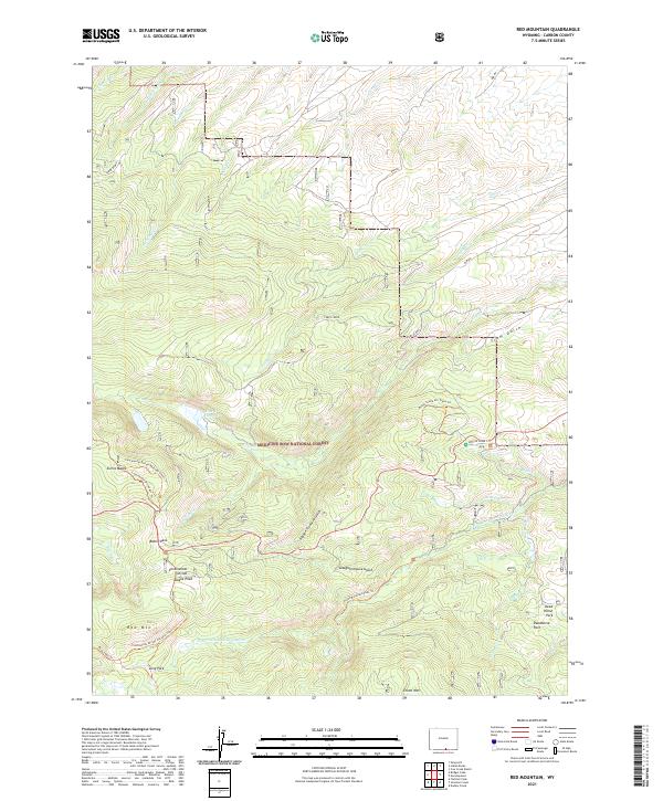 USGS US Topo 7.5-minute map for Red Mountain WY 2021