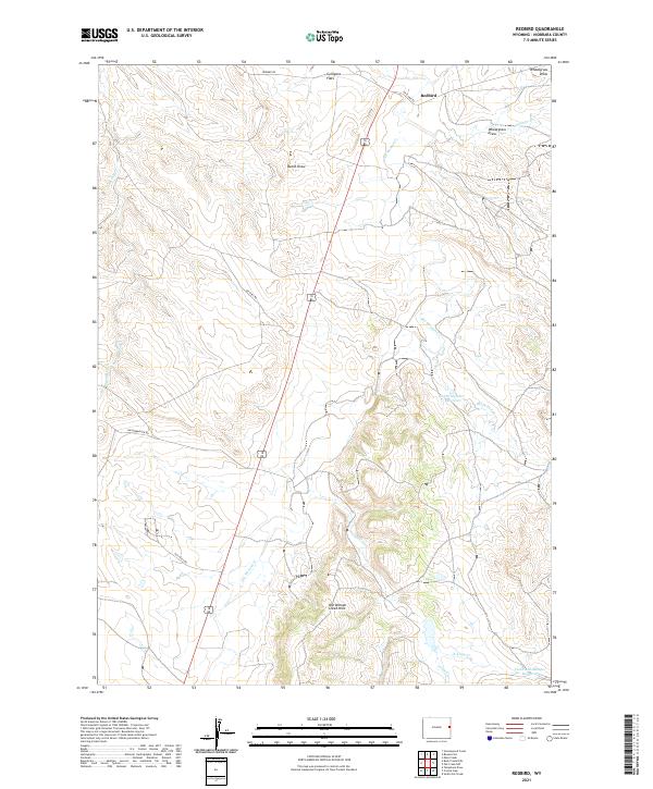 USGS US Topo 7.5-minute map for Redbird WY 2021