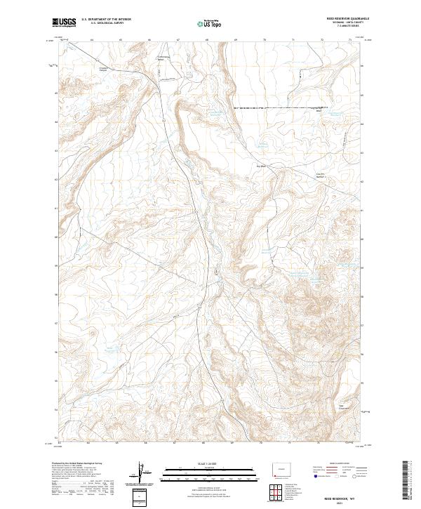 USGS US Topo 7.5-minute map for Reed Reservoir WY 2021