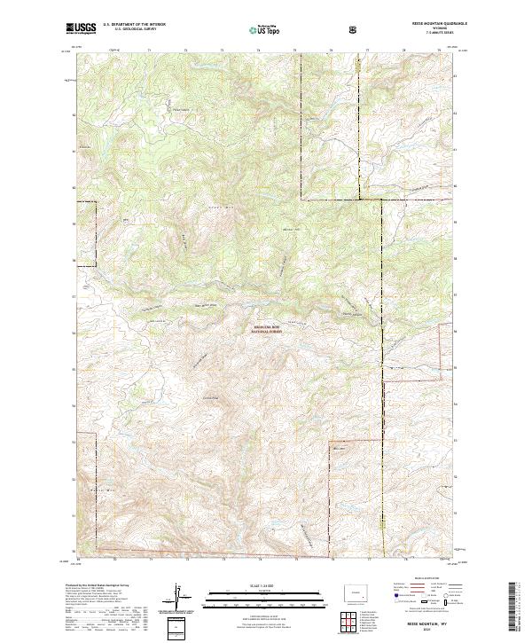 USGS US Topo 7.5-minute map for Reese Mountain WY 2021