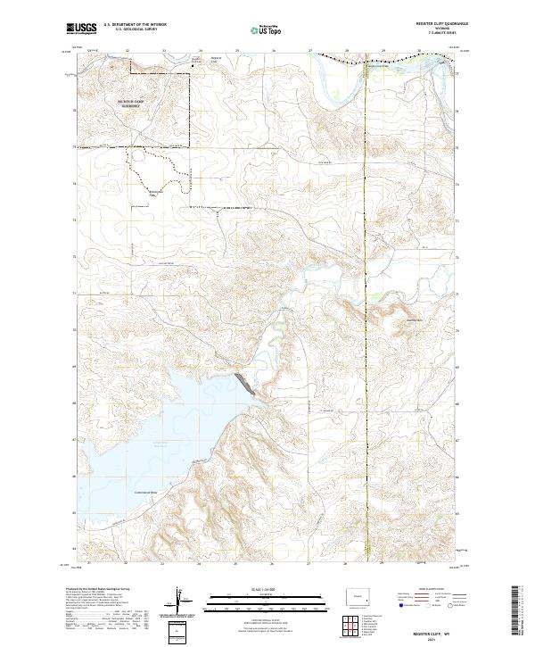 USGS US Topo 7.5-minute map for Register Cliff WY 2021