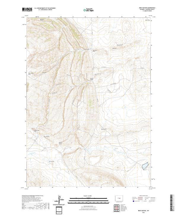 USGS US Topo 7.5-minute map for Reid Canyon WY 2021