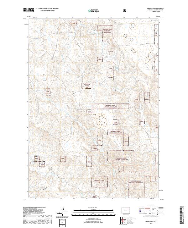 USGS US Topo 7.5-minute map for Reno Flats WY 2021