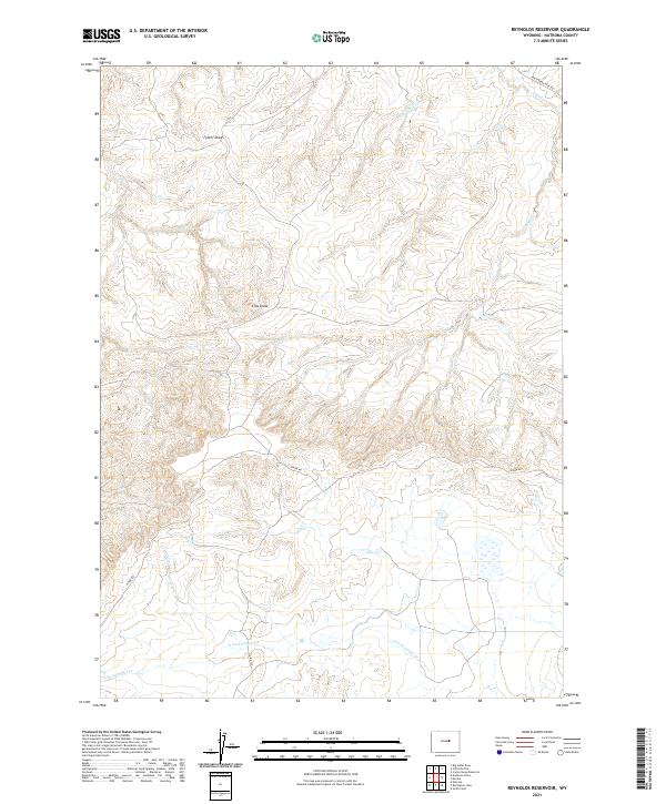 USGS US Topo 7.5-minute map for Reynolds Reservoir WY 2021