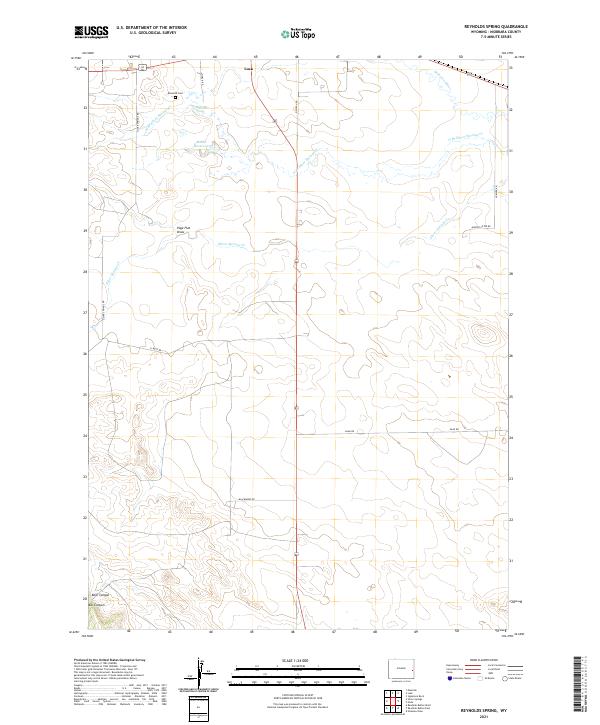 USGS US Topo 7.5-minute map for Reynolds Spring WY 2021