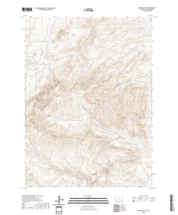 US Topo 7.5-minute map for Richeau Hills WY