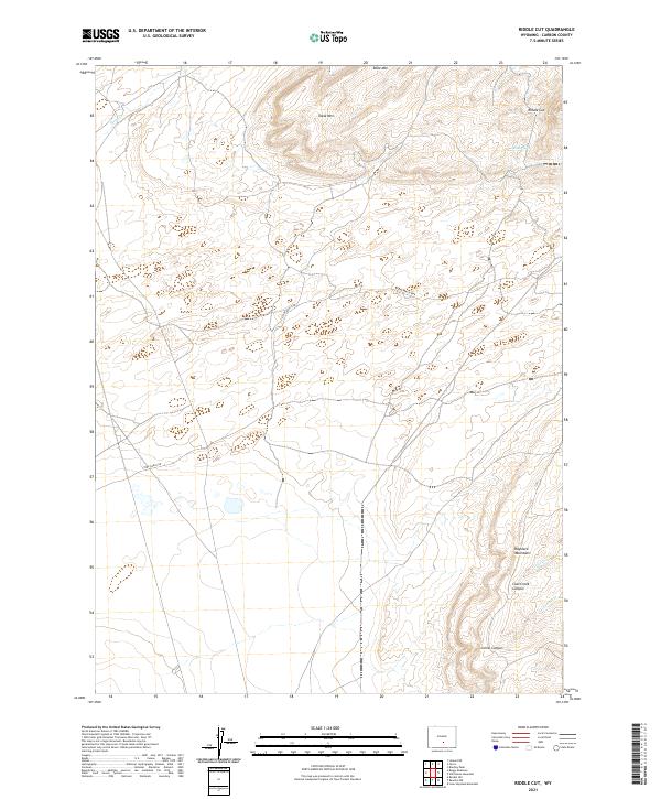 USGS US Topo 7.5-minute map for Riddle Cut WY 2021