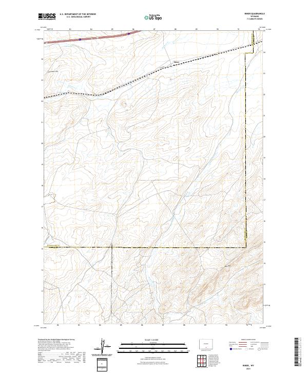 USGS US Topo 7.5-minute map for Riner WY 2021