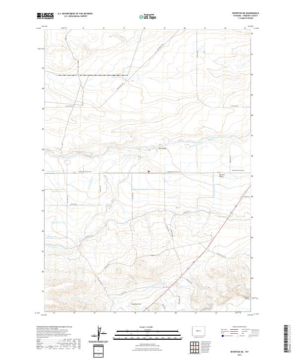 USGS US Topo 7.5-minute map for Riverton NE WY 2021