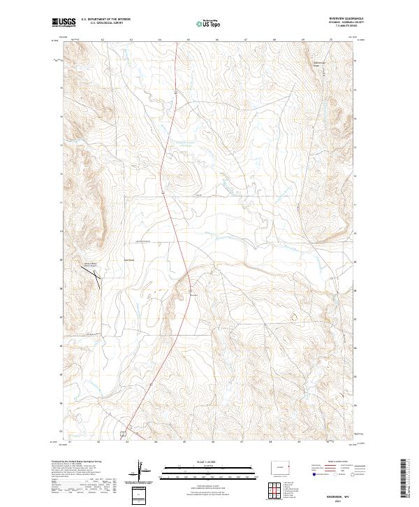 USGS US Topo 7.5-minute map for Riverview WY 2021