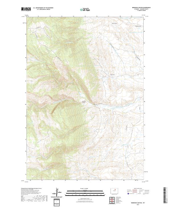 USGS US Topo 7.5-minute map for Robinson Canyon WY 2021