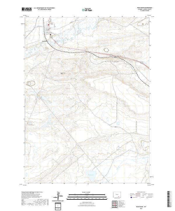 USGS US Topo 7.5-minute map for Rock River WY 2021