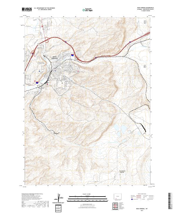 US Topo 7.5-minute map for Rock Springs WY