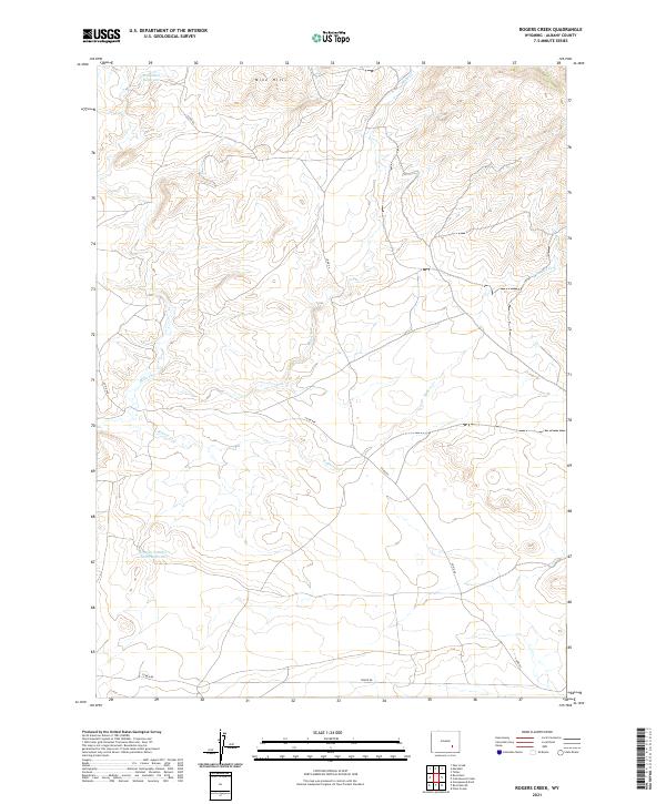 USGS US Topo 7.5-minute map for Rogers Creek WY 2021