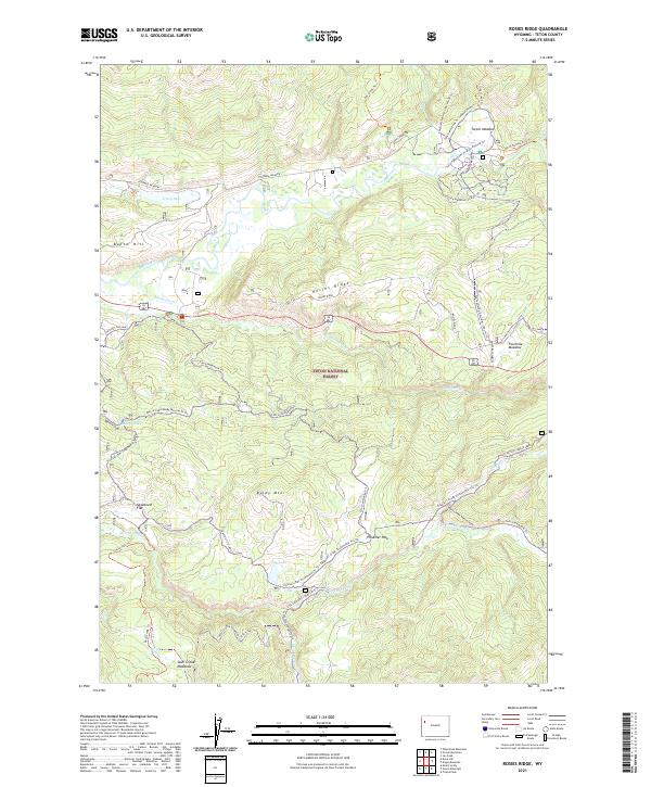 USGS US Topo 7.5-minute map for Rosies Ridge WY 2021