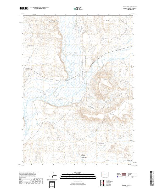 USGS US Topo 7.5-minute map for Ross Butte WY 2021