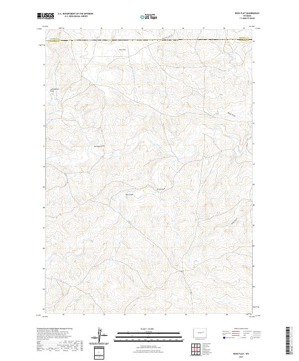 USGS US Topo 7.5-minute map for Ross Flat WY 2021