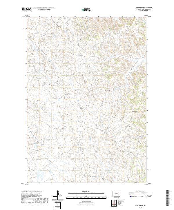 USGS US Topo 7.5-minute map for Rough Creek WY 2021