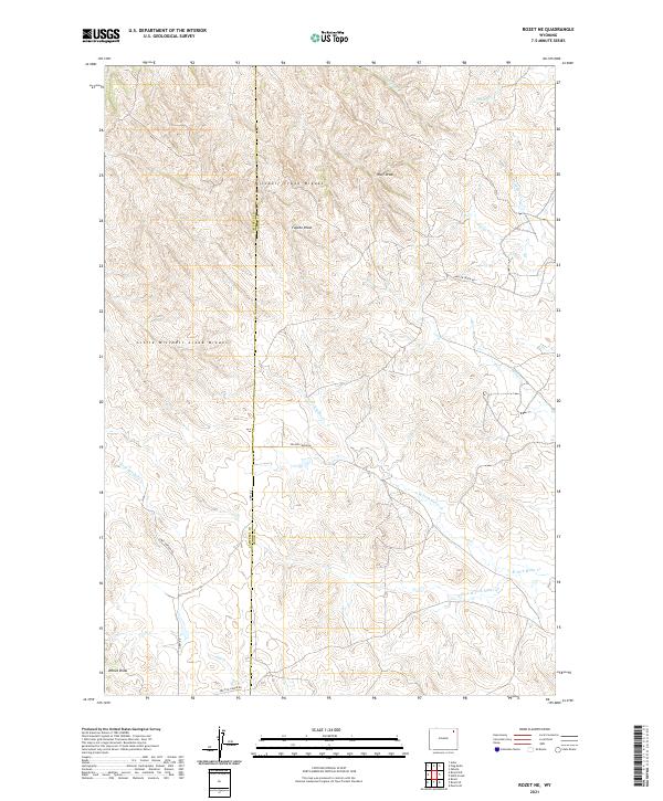 USGS US Topo 7.5-minute map for Rozet NE WY 2021