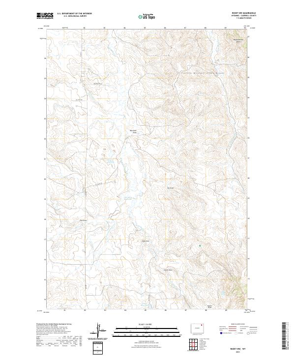 USGS US Topo 7.5-minute map for Rozet NW WY 2021