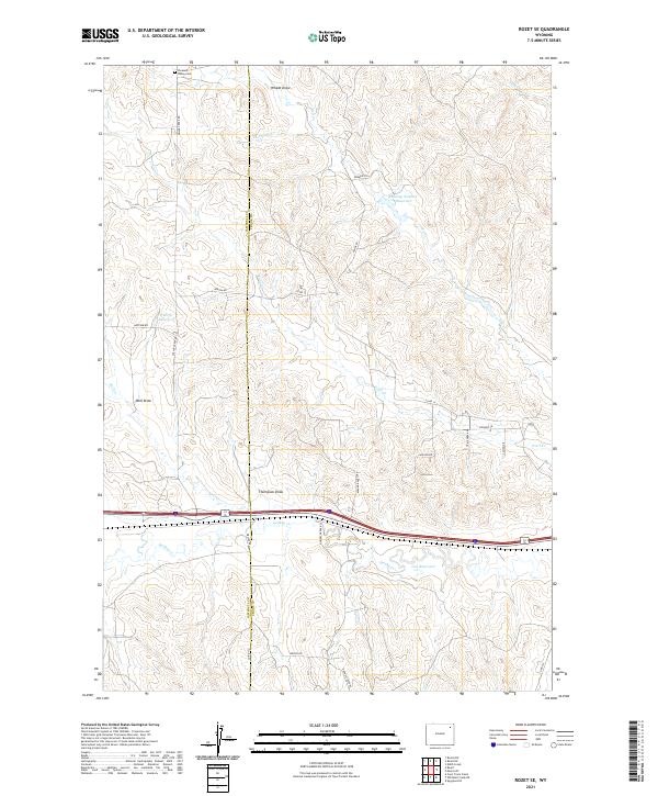 USGS US Topo 7.5-minute map for Rozet SE WY 2021