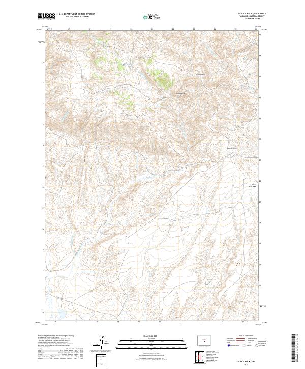 USGS US Topo 7.5-minute map for Saddle Rock WY 2021