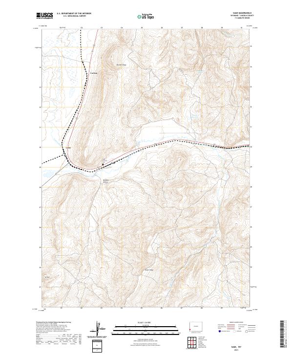 USGS US Topo 7.5-minute map for Sage WY 2021