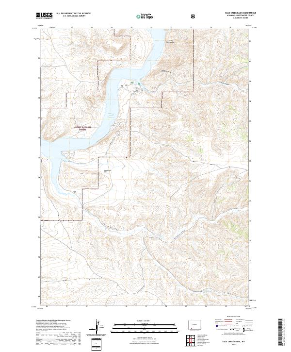 USGS US Topo 7.5-minute map for Sage Creek Basin WY 2021