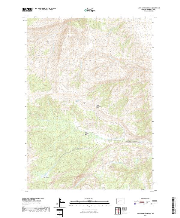 USGS US Topo 7.5-minute map for Saint Lawrence Basin WY 2021